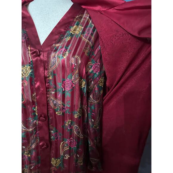Victoria’s Secret Vintage Gold Label Paisley Print 2 Piece Pajama Set and Robe M - Picture 5 of 6